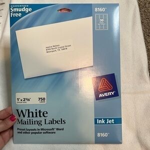 white mailing labels